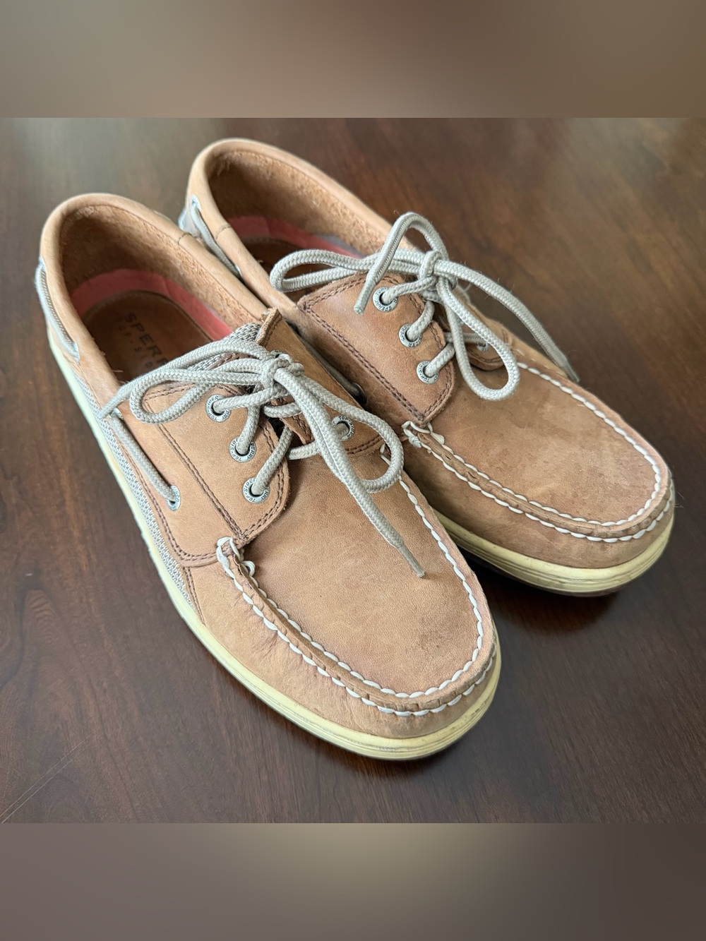 Sperry Men's Light Brown Leather 2-Eye Boat Shoes